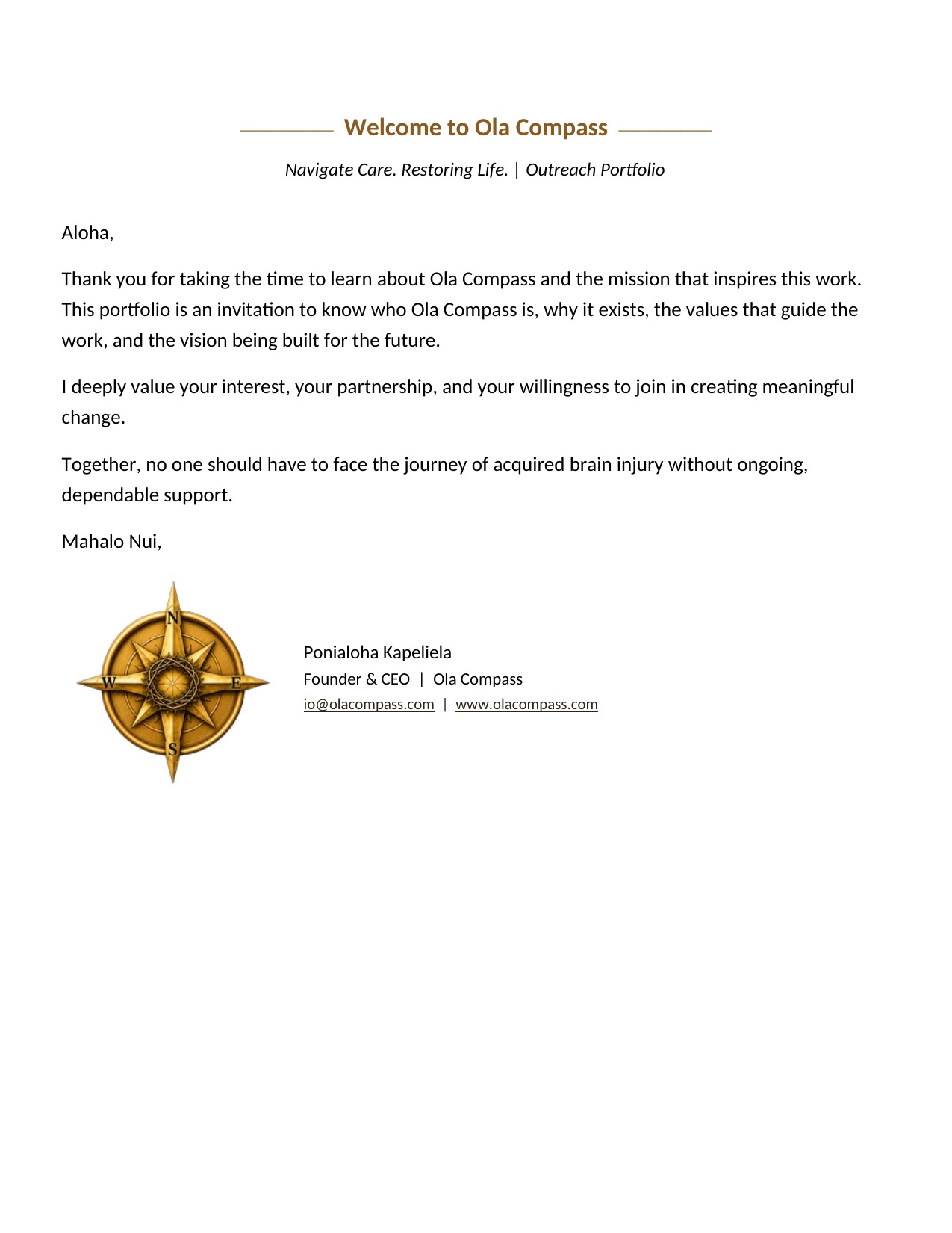 Ola Compass Outreach Portfolio page 2